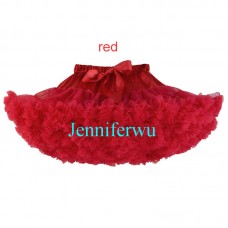 Adult /infant/girl/baby/toddler/kid Tutu Fluffy Party Skirt Soft Princess Ballet Pettiskirt Women's Dancewear red